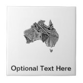 Australien Karte Doodle Fliese (Vorderseite)
