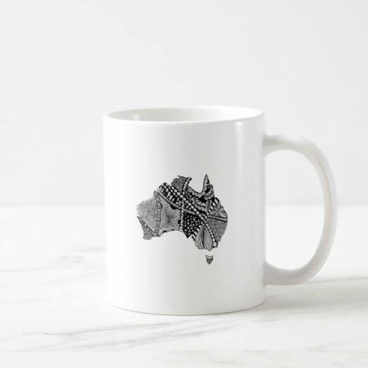 Australien Karte Doodle Kaffeetasse (Rechts)