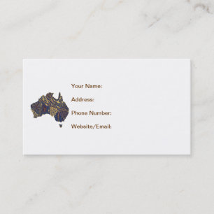 Australien Karte Doodle Tan Red Blue