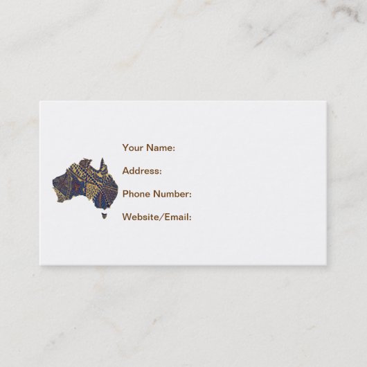 Australien Karte Doodle Tan Red Blue (Vorderseite)