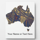 Australien Karte Doodle Tan Red Blue Fotoplatte (Vorderseite)