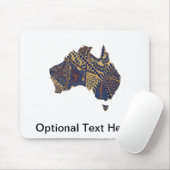 Australien Karte Doodle Tan Red Blue Mousepad (Mit Mouse)