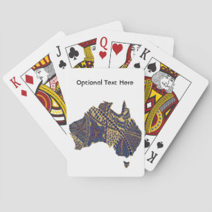 Australien Karte Doodle Tan Red Blue Spielkarten