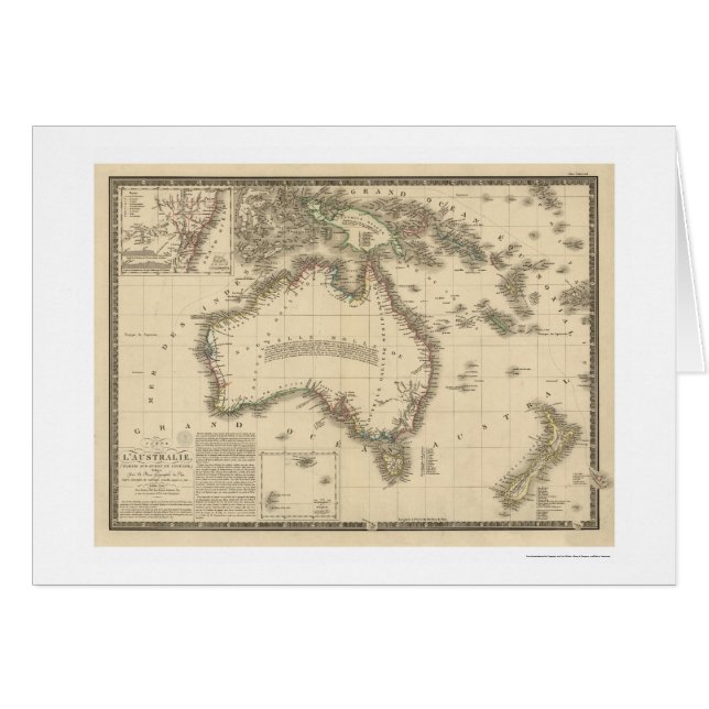 Australien-Karte gezeichnet von Adrien Hubert Brue (Vorderseite (Horizontal))