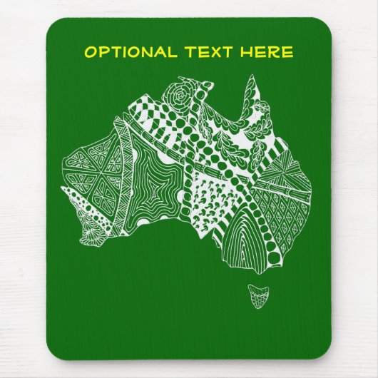 Australien Karte Green und Gold Mousepad (Vorne)