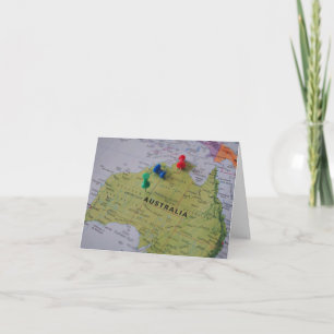 Australien-Karte Grußkarte Dankeskarte