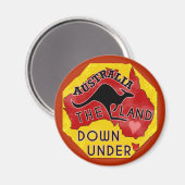 Australien Karte Land Down Under Kangaroo Retro Magnet (Vorderseite/Rückseite)