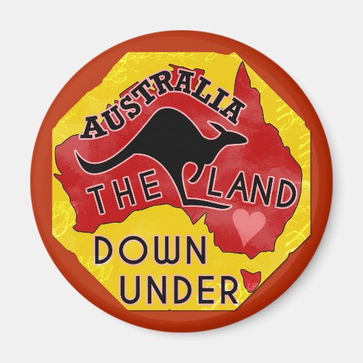 Australien Karte Land Down Under Kangaroo Retro Magnet (Vorne)