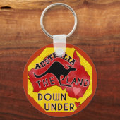 Australien Karte Land Down Under Kangaroo Retro Schlüsselanhänger (Vorderseite)