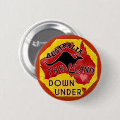 Australien Karte Land Down Under mit Kangaroo Retr Button (Vorne & Hinten)