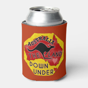 Australien Karte Land Down Under mit Kangaroo Retr Dosenkühler