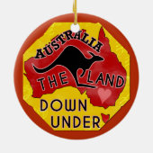 Australien Karte Land Down Under mit Kangaroo Retr Keramikornament (Hinten)
