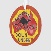 Australien Karte Land Down Under mit Kangaroo Retr Ornament (Vorderseite)