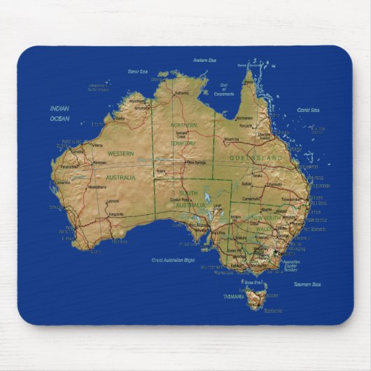 Australien-Karte Mousepad (Vorne)