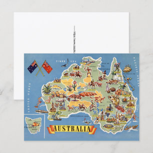 Australien-Karte Postkarte
