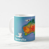Australien Karte Reiseplakat Kaffeetasse (Vorderseite Links)