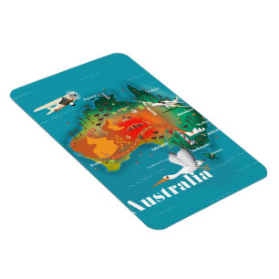Australien-Karte-Reiseplakat Magnet