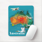 Australien Karte Reiseplakat Mousepad (Mit Mouse)