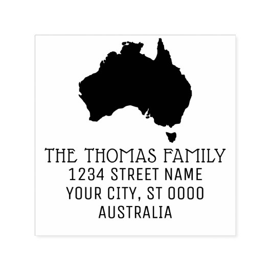 Australien Karte Silhouette Name Rücksendeadresse Permastempel (Design)
