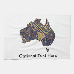 Australien Karte Tan-Blue-Red Handtuch