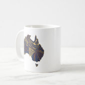 Australien Karte Tan-Blue-Red Kaffeetasse (Vorderseite Links)