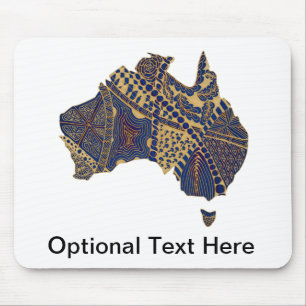 Australien Karte Tan-Blue-Red Mousepad