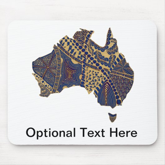 Australien Karte Tan-Blue-Red Mousepad (Vorne)