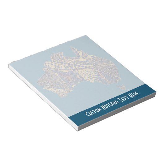 Australien Karte Tan-Blue-Red Notepad Notizblock (angewinkelt)