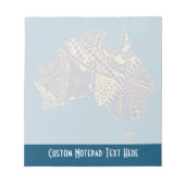 Australien Karte Tan-Blue-Red Notepad Notizblock (Vorderseite)