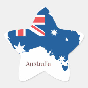 Australien-Karte und Flagge - Aufkleber