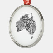 Australien-Karten-Gekritzel Silbernes Ornament (Links)