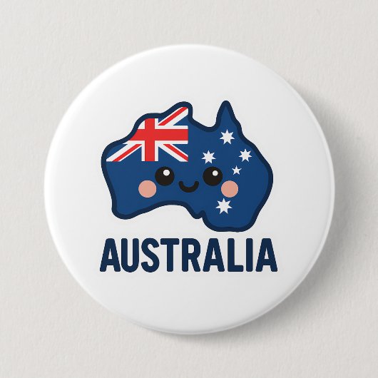 Australien Kawaii Fusion - Bold & Adorable Button (Vorderseite)