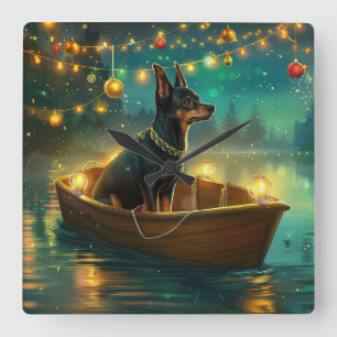 Australien Kelpie Weihnachtsfest Reise Quadratische Wanduhr