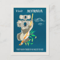 Australien Koala Bear Vintage Travel Poster