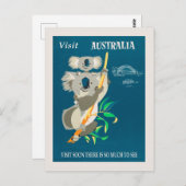 Australien Koala Bear Vintage Travel Poster Postkarte (Vorne/Hinten)