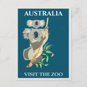 Australien Koala Bear Vintage Travel Poster Postkarte