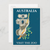 Australien Koala Bear Vintage Travel Poster Postkarte (Vorne/Hinten)