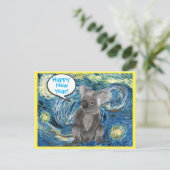 Australien Koala in Starry Night Spoof Postcard Postkarte (Stehend Vorderseite)