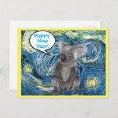 Australien Koala in Starry Night Spoof Postcard Postkarte (Vorne/Hinten)