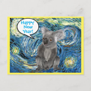 Australien Koala in Starry Night Spoof Postcard Postkarte