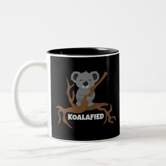 Australien Koalafied Qualified Koala Geschenk Idee Zweifarbige Tasse (Links)