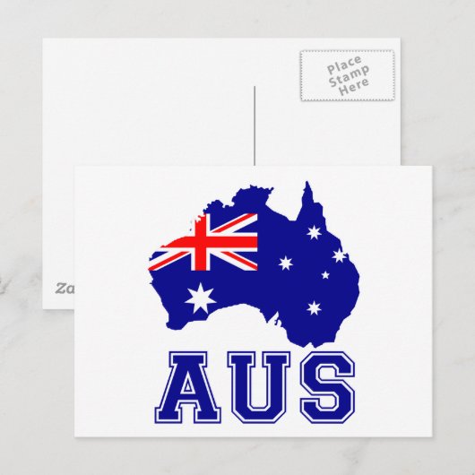 Australien Kontinent Postkarte (Vorne/Hinten)