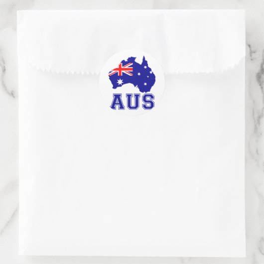 Australien Kontinent Runder Aufkleber (Tasche)