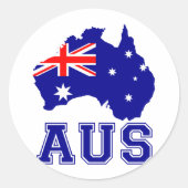 Australien Kontinent Runder Aufkleber (Vorderseite)