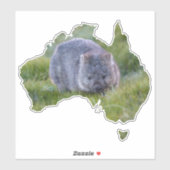 Australien Kontur Form Niedliche Wombat Tasmanie Aufkleber (Blatt)