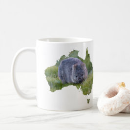 Australien Kontur Form Niedliche Wombat Tasmanie Kaffeetasse