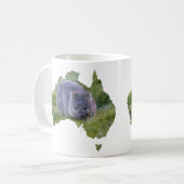 Australien Kontur Form Niedliche Wombat Tasmanie Kaffeetasse (Vorderseite Links)
