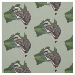 Australien Kontur Kookaburra in einem Baum Stoff