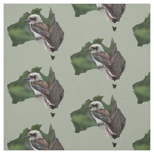 Australien Kontur Kookaburra in einem Baum Stoff (Muster)