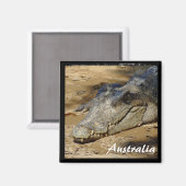 Australien, Krokodil, Bush (Magnet) Magnet (Vorderseite/Rückseite)